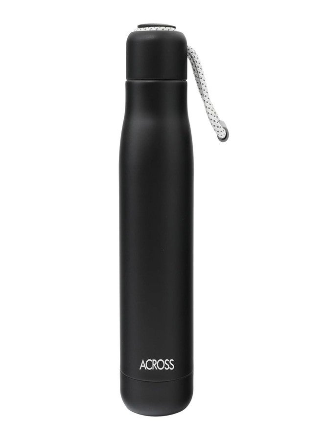 Across Sports 550 Double Wall Stainless Steel Hot and Cold Vacuum Insulated Water Bottle, 550 ml, Matte Black - Image 1